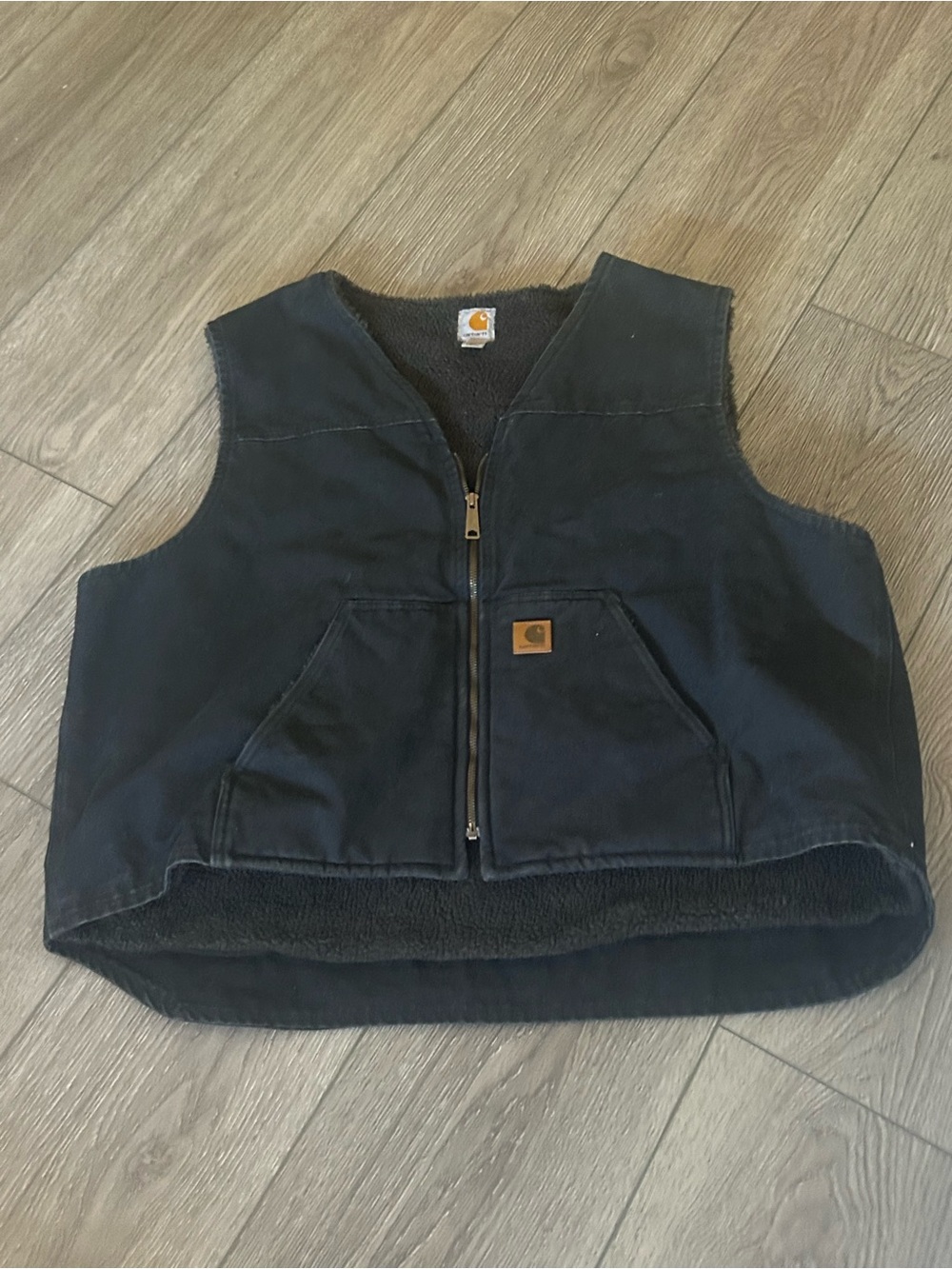 Carhartt V26 BLK Sandstone Duck Sherpa Lined Work Vest Black Men's Size 3XL